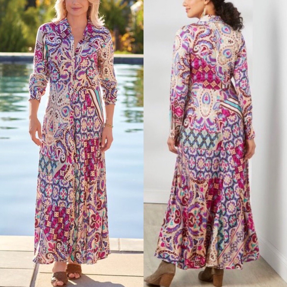 NEW Soft Surroundings Palmero Soho Maxi Dress - Picture 1 of 12